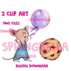 Si le das a un ratón una galleta con un globo PNG transparente Descarga digital