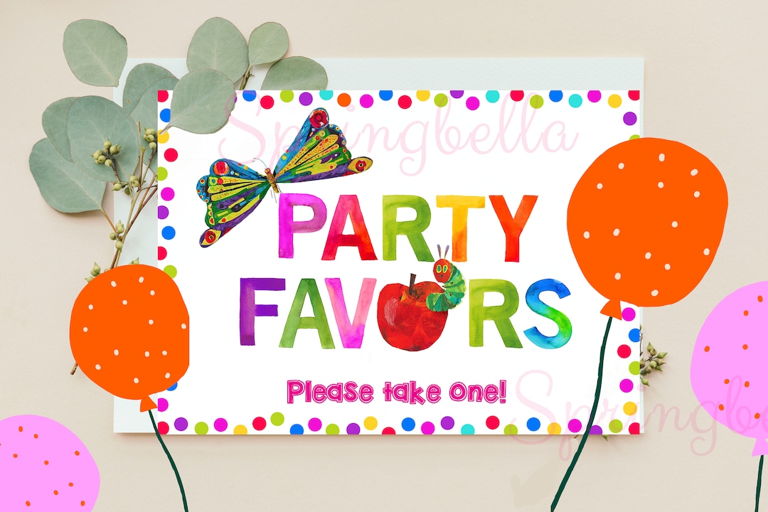 The Very Hungry Caterpillar Printable Party Favors Sign Baby Shower ...