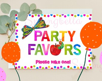 Party Favors Sign The Very Hungry Caterpillar Printable Baby Shower Birthday Digital Download