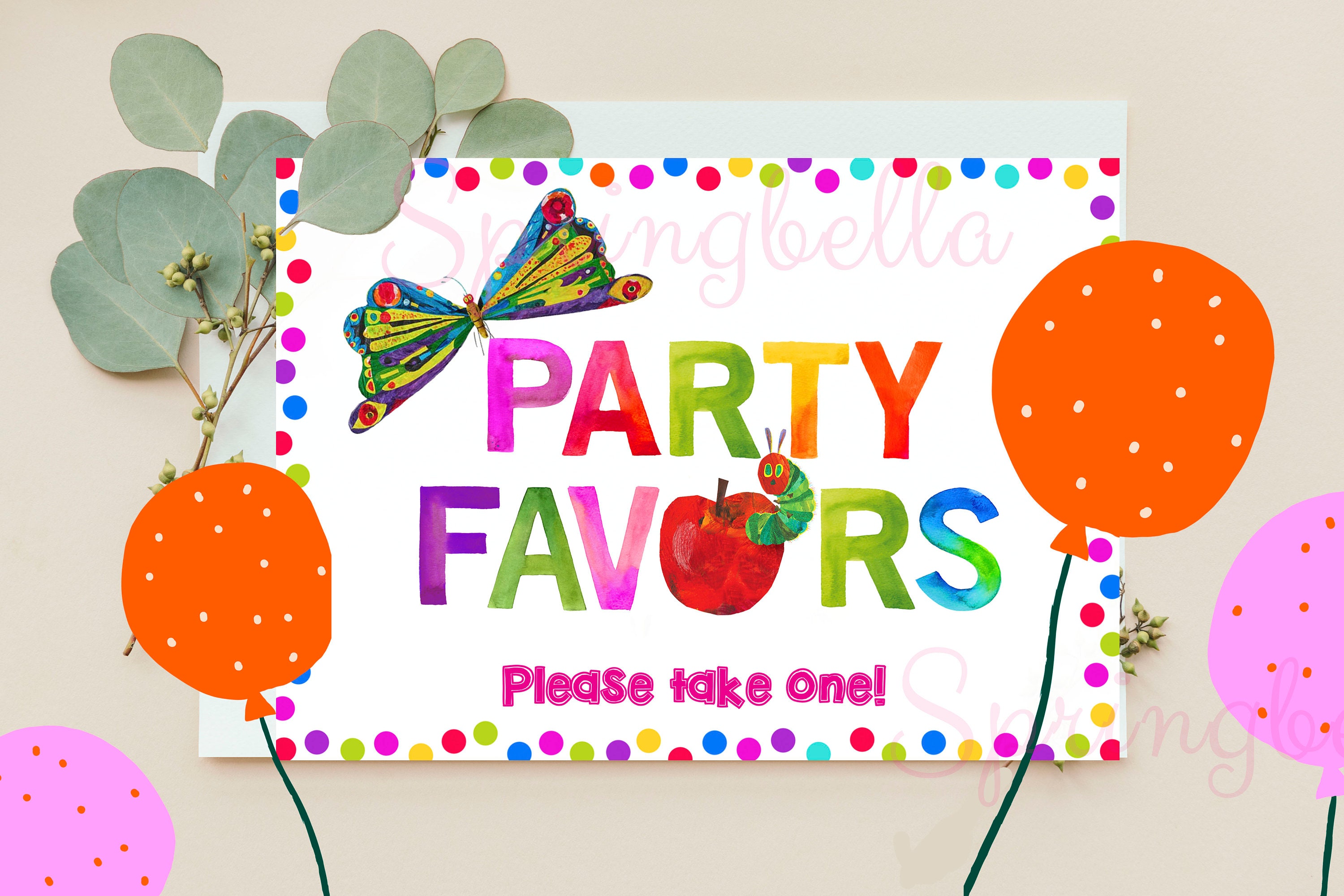 The Very Hungry Caterpillar Printable Party Favors Sign Baby - Etsy
