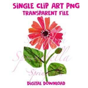 Eric Carle Flower Single Clip Art PNG Transparent Digital Download