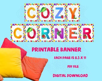 The Very Hungry Caterpillar Printable COZY CORNER Banner PDF File Digital Download