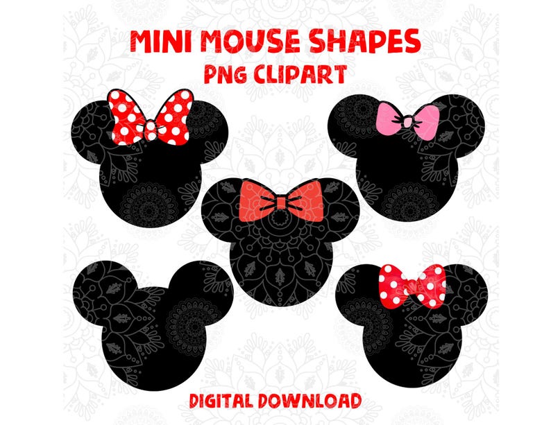 Mini Mouse Shapes Clipart Set PNG Digital Download - Etsy