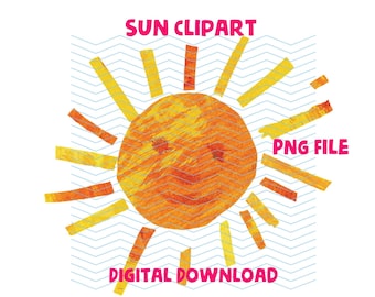 Sun Single PNG Eric Carle Transparent File Digital Instant Download