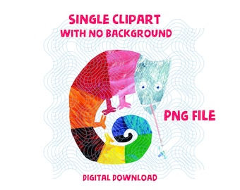 The Mixed-Up Chameleon Single Clipart PNG File Digital Download