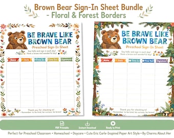 Brown Bear Sign In/Out Sheet: Preschool (Digital Download)