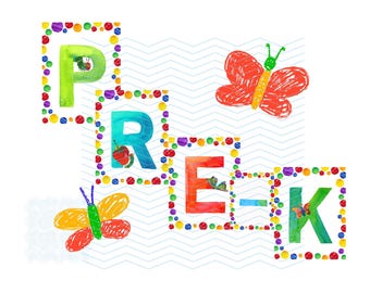 The Very Hungry Caterpillar Printable Pre-K Banner PDF File Digital Download