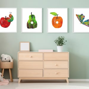 The Very Hungry Caterpillar Printable Wall Art - Set of four  - Nursery Baby Room JPEG Digital Download