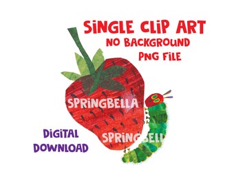 The Very Hungry Caterpillar Strawberry Single Clipart PNG Transparent Digital Download