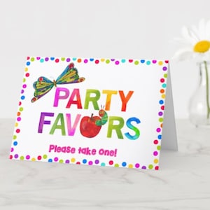 The Very Hungry Caterpillar Printable Party Favors Sign Baby Shower ...