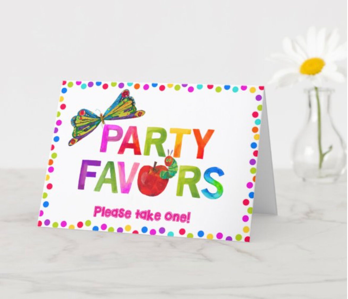 The Very Hungry Caterpillar Printable Party Favors Sign Baby Shower ...