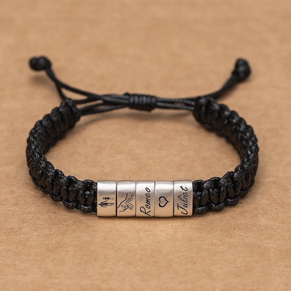 Bracciale In Pelle Intrecciata Per Uomo, Regalo Per Papà, Con Chiusura In Acciaio Inox 316L, Confezione Regalo Con Biglietto, Lunghezze 21 E 23 Cm