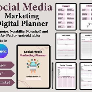 Los influencers y las empresas del planificador de marketing de redes sociales digitales organizan sus estrategias de redes sociales y calendarios de contenido.