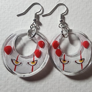 horror clown painted earings