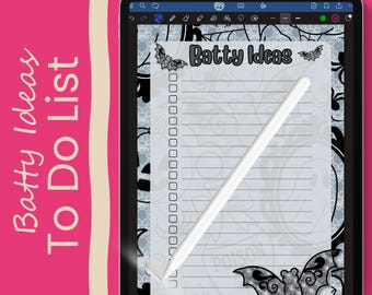 Halloween To-Do List Planner: Gruselige Fledermaus-Design (PDF + Goodnotes Download-Seite A4-Format)