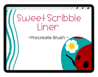 Sweet Scribble Liner – Procreate Brush for Digital Drawing & Planner Art