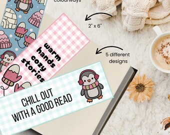 Pinguin Lesezeichen: Winter Lese Accessoires (PDF, PNG)