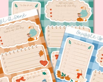 Druckbares Sticker Blatt | Gänse Herbst Aufkleber | Druckbare Aufkleber PNG | Junk Journal | Digitale Aufkleber | Baumwollgarn