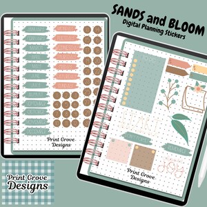 Boho Digital Planner Stickers: Goodnotes Pre-cropped PNG Stickers