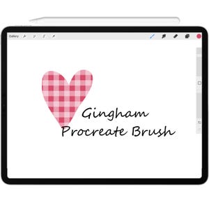 Gingham Procreate Brush Set: Seamless Pattern and Color-changing brush, Procreate plaid brush, digital pattern brush for iPad art