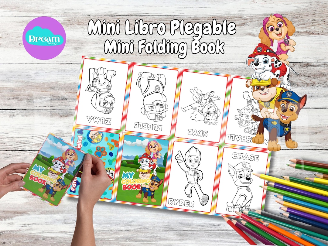 Paw Patrol Mini Foldable Coloring Book - Etsy