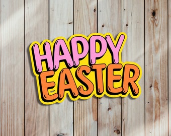 Happy Easter Sticker, Matte Vinyl, Cute Sticker For Water Bottles, Laptops, Gifts etc.