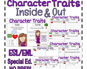 Character Traits - Differentiated Graphic Organizers & Anchor ChartESL/ Special Ed