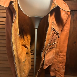 Vintage 1970s Era Mens Fully Reversible Medium Leather Jacket image 1