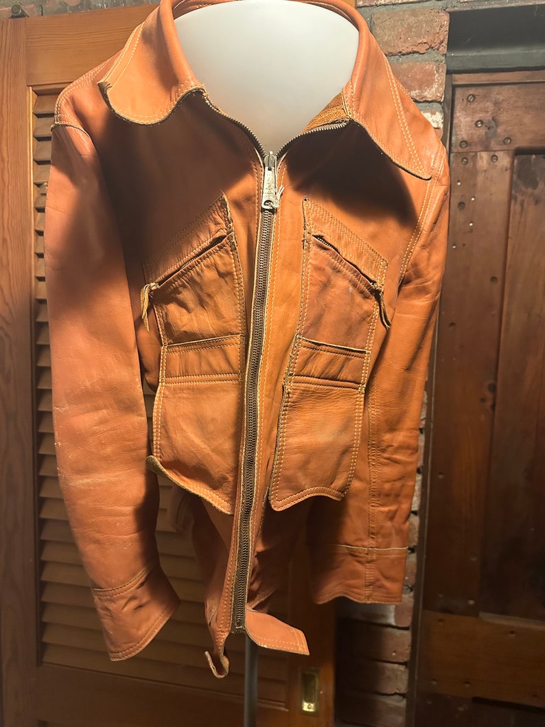 Vintage 1970s Era Mens Fully Reversible Medium Leather Jacket image 6