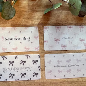 Bow Vellum Cash Envelope Inserts | Budget Binder Inserts | Cash Stuffing Envelopes | A6 Budget Planner Accessories | Cash Envelope System