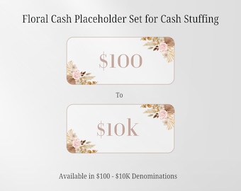Floral Cash Placeholders for Budget Binder | Cash Stuffing Inserts