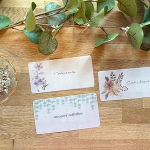 Minimal Floral Vellum Cash Envelopes | 7x4 Budget Binder Inserts | Cash Stuffing Envelopes | A6 Budget Accessories | Cash Envelope System