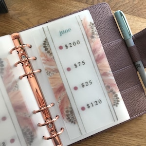 A6 Boho Chic Frosted Vellum 5K Savings Challenge for Cash Stuffers, Budget Binders and Savings Challenges!