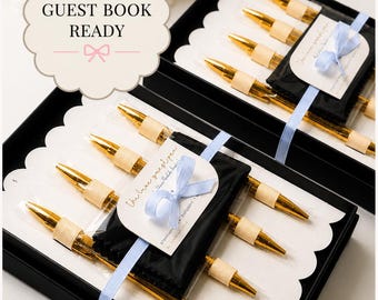 Gold Wedding Pen Guest Book Signature Pen Wedding Guestbook Pen Gold Ball Point Pen Cute Gold Pen Guest Book Signature Tree Pen Set Gold