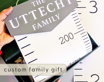 Family Growth Chart Wall Ruler Custom Height Tracker Sibling Canvas Growth Chart Kid Measurement Wall Decor Sibling Gift Idea Height Chart