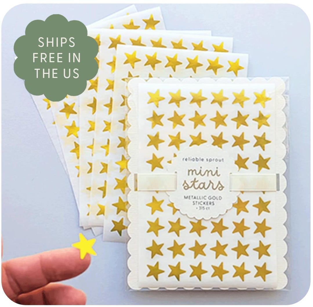 Metallic Gold Star Sticker Mini Foil Decal 315 Count Kid Prize ...