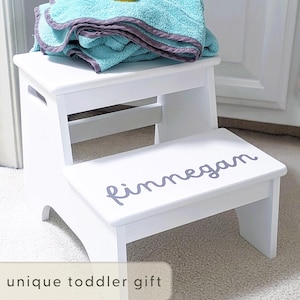 Toddler Step Stool Kid Step Stool Name Kid Personalized Step Stool Toddler Stool Wood Bathroom Step Stool Toddler White Toddler Gift Boy