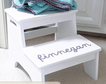 Toddler Step Stool Kid Step Stool Name Kid Personalized Step Stool Toddler Stool Wood Bathroom Step Stool Toddler White Toddler Gift Boy