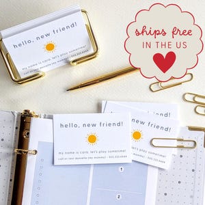 Back to School Kid Contact Card New Friend Info for Mom Playdate Calling Card Kid Contact Card Kindergarten Playdate Card for Elementary Kid