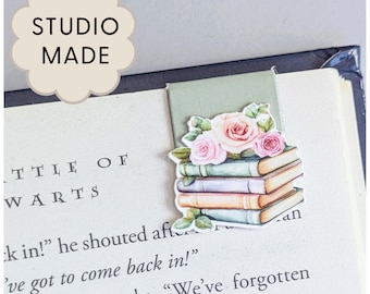 Magnetic Bookmark Floral stationery page holder bow book lover gift elegant stationery cottage core teacher gift garden bookmark small size