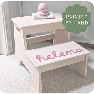 Toddler Stool Personalized Step Stool Kid Double Step Stool With Name Bathroom Stool Wooden Custom Toddler Gift Idea Custom Stool Kitchen
