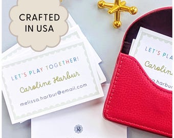 Kid Calling Card Playdate Kid Moving Card Homeschool Mom Business Card Play Date Card Mom Calling Card Playdate Card Business Card Mom