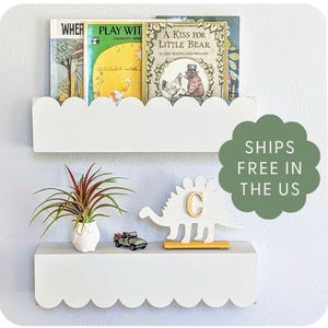Scallop Shelf Wooden Scalloped Wall Bookshelves Kid Floating Nursery Shelf Scallop Nursery Decor Kids Shelf Book Scalloped Nursery Bookshelf