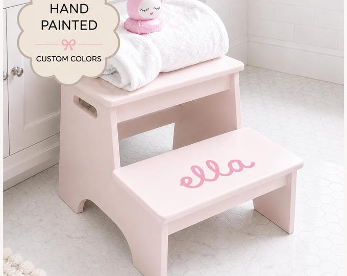 Personalized Step Stool Toddler Step Stool With Name Kid Step Stool Pink Double Step Stool Kid Potty Stool Pink Stool Girl Toddler Stool Kid