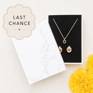 Rectangular Necklace Box Small Gift Box Jewelry Foam Padding Gift Box Necklace Earrings Gift Box Lidded Marble Gift Box Small Black White