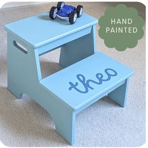 Custom Wooden Toddler Stool Double Step Stool Personalized Kid Furniture