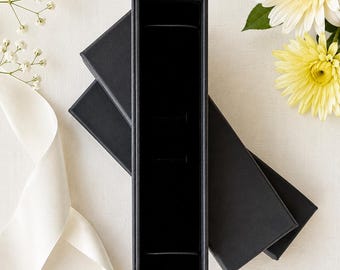 Black Necklace Gift Box Foam Padding 7 Inch Jewelry Box Black Small Rectangle Gift Box Black Gift Box Bracelet Gift Wrap Christmas Box Small