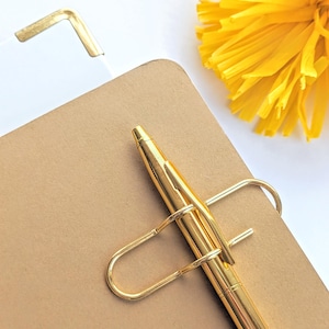 Paperclip Pennenhouder Glanzend gouden penclip Journal bureau decor goud kantoor cadeau briefpapier gouden bureau organizer stalen penclip notitieboek