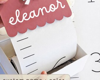 Custom Growth Chart Height Tracker Kid Measurement Ruler Family Growth Height Tracker Canvas Measuring Chart Wall Scalloped Growth Chart Kid