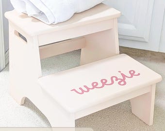 Personalized Step Stool Toddler Step Stool With Name Kid Step Stool Pink Double Step Stool Kid Potty Stool Pink Stool Girl Toddler Stool Kid